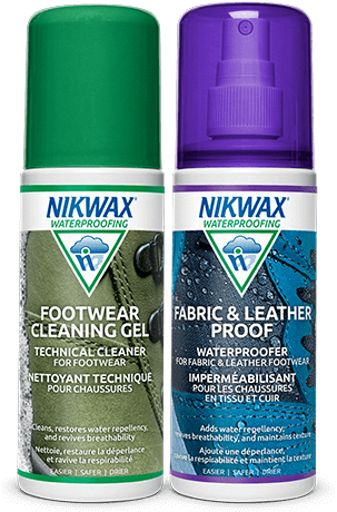 Nikwax - Twinpack Footwear Cleaning Gel/Fabric & Leather Proof 2 x 125 ml. | JT-Sport.dk
