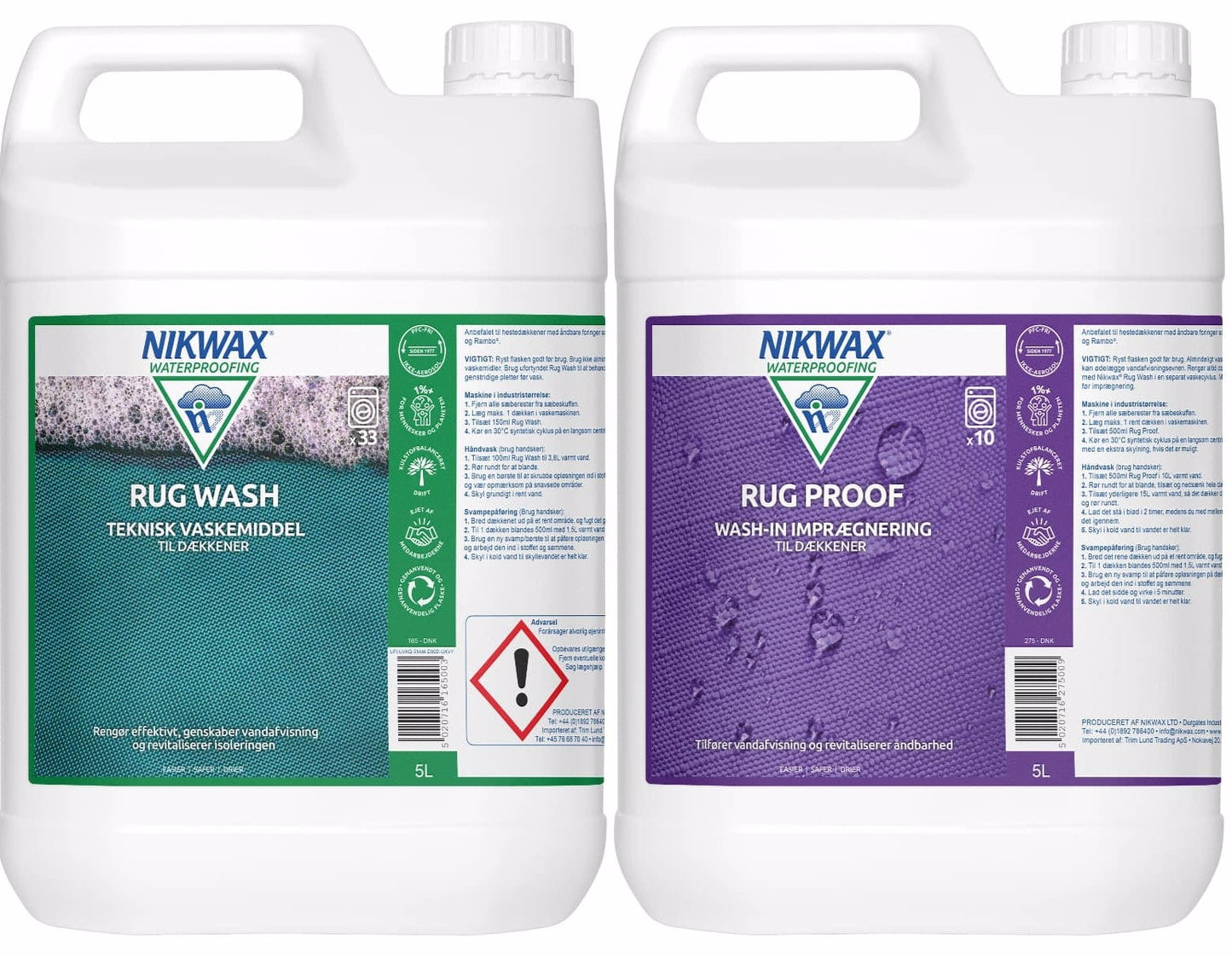 Nikwax - Twinpack Rug Wash/Rug Proof 2 x 5 L | JT-Sport.dk