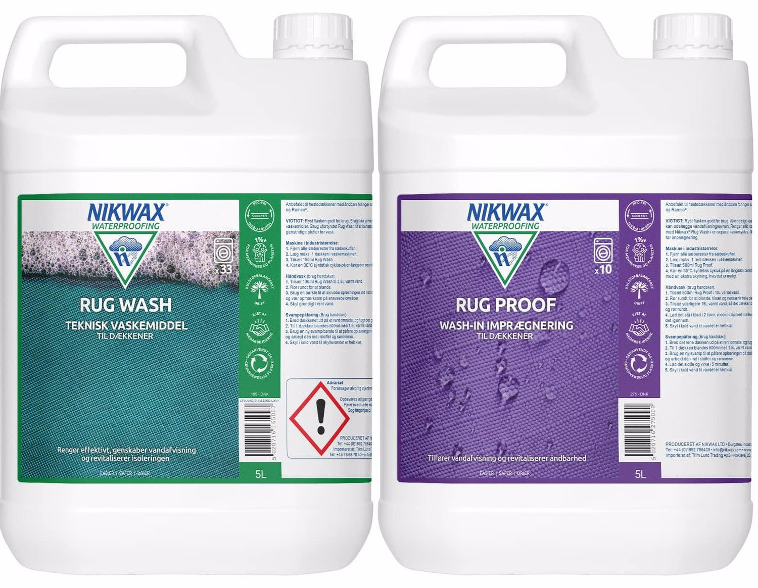 Nikwax - Twinpack Rug Wash/Rug Proof 2 x 5 L | JT-Sport.dk