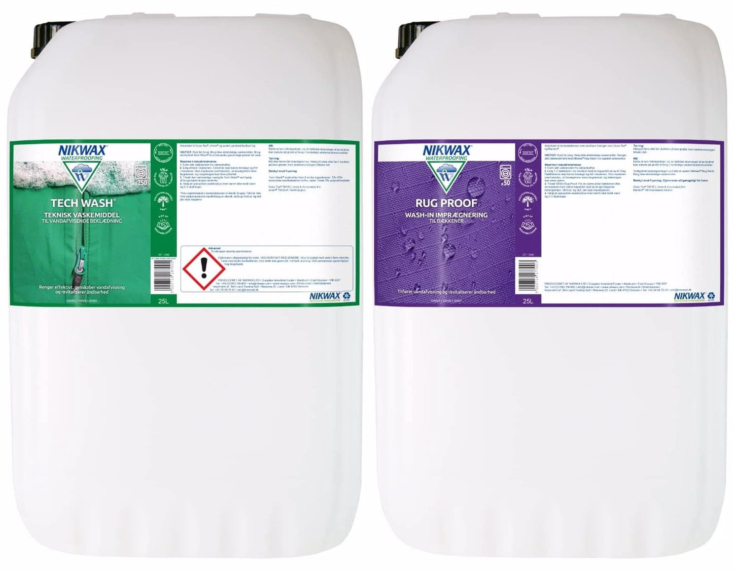 Nikwax - Twinpack Tech Wash/Rug Proof 2 x 25 L | JT-Sport.dk