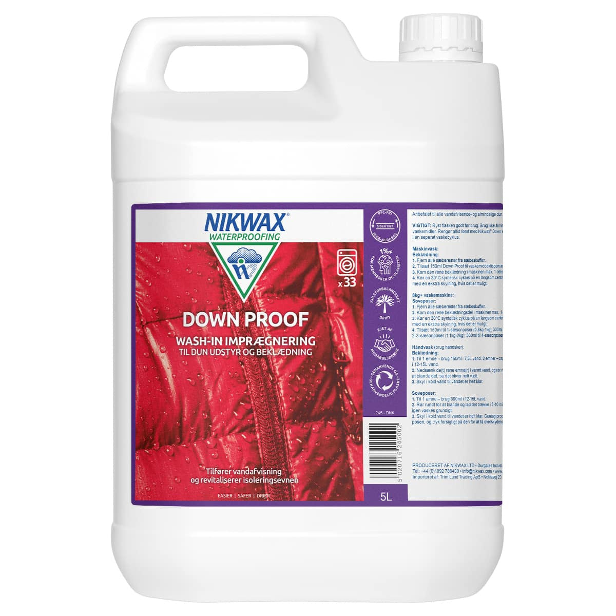 Nikwax - Imprægnering Down Proof  - 5 L | JT-Sport.dk